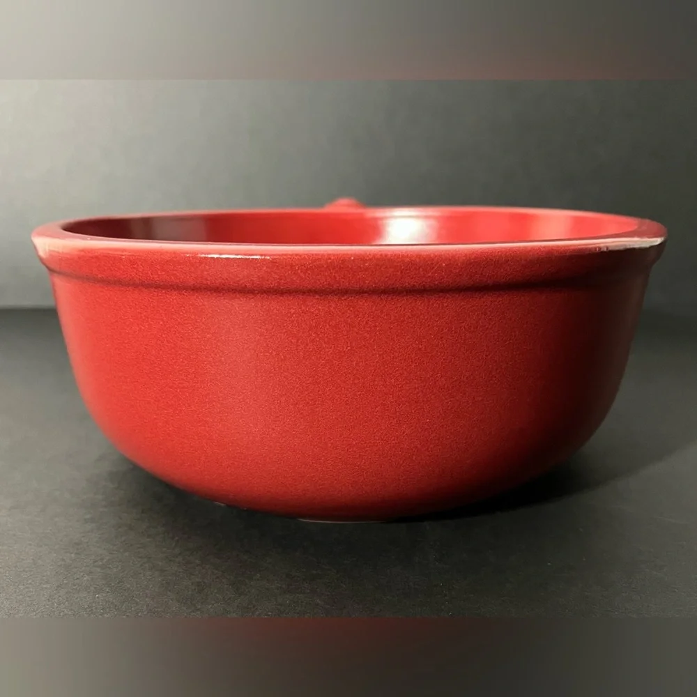 Emile Henry France Flame Red Stoneware Fondue Warming Pot 2.6Qt_2